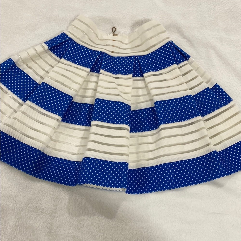 Blue and White Striped Women's Skirt